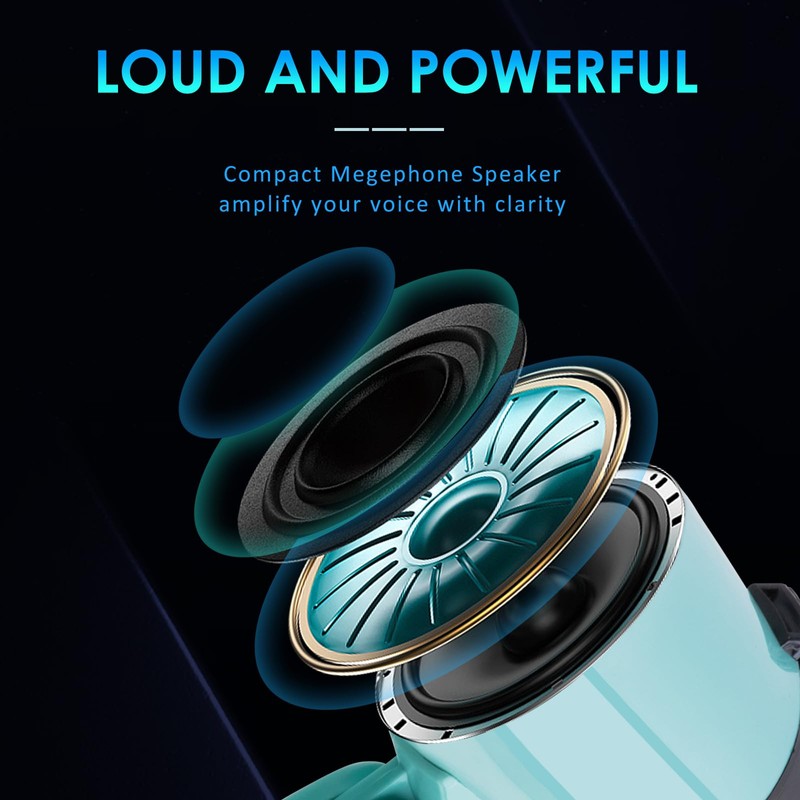 MyMealivos 20W Megaphone Bullhorn, Built in Siren & 240s Recording,