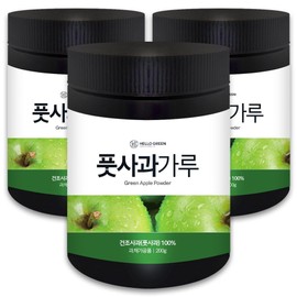 Hello Green Domestic Green Apple Powder 200g / 헬로우그린 국산 풋사과분말 200g X 3통