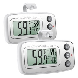 Thermometer Hygrometer Ankilo Digital Fridge Thermometer Freezer Thermometer Wireless Indoor Thermometer with LCD Display, Magnetic, Max/Min Recording Function for Home, Restaurants