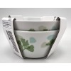 IKEA Stilenlig Set/2 Bowls White w/ Green Leaf Pattern Feldspar