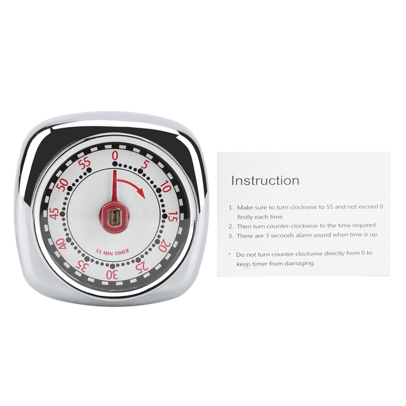 Stainless Steel Kitchen Timer Reminder with Magnet Base for Cooking