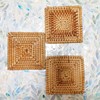 Handmade Square Rattan Drink Coaster-Rustic Style Decor Coaster for Dinning