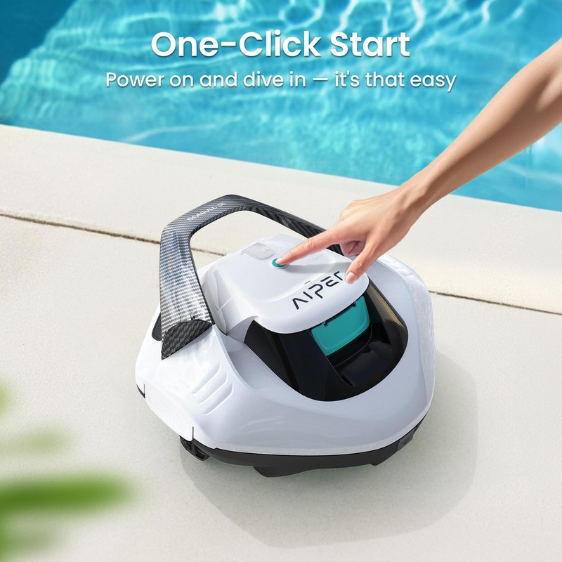 AIPER Cordless Robotic Pool Vacuum, Self-Parking Technology, Portable, Ideal for