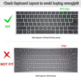 Keyboard Cover for Dell Inspiron 16 Plus 7640 Laptop/Inspiron 16 7640 16 inch, 14 inch Dell Inspiron 14 Plus 7440 7445 7441 / Inspiron 14 5445 5440 5441 7441 7440 Keyboard Skin Protetor - Black