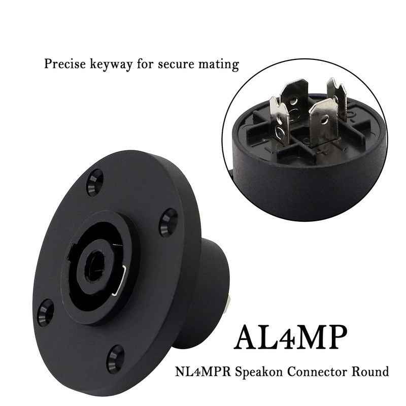 Speakon NL4FC，GELRHONR NL4 Connector Round Speaker Plug Twist Lock 4