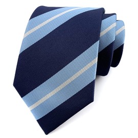 Secdtie Corbatas modernas de rayas para hombre, diseño formal, para bodas, Azul claro Navy White, Talla única