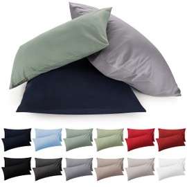 Blumtal Grey Pillow Cases 2 Pack - Soft Brushed Microfibre Pillowcase with Envelope Closure, 50 x 80 cm