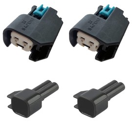 Car Replacement Plug - Petrol Injector - BOS EV6 / EV14 BLACK (2 x SET) 15419715, 72098-06, 34062-0047 Reverse Light Brake Light Indicator Hazard Indicator Temperature Sensor Pressure Sensor