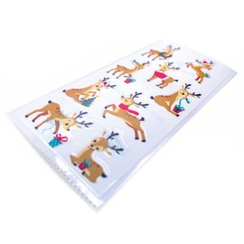 Paper House Productions Christmas Cheer Pack of 3 Sticker Half-Sheets for Crafts, Scrapbooking & Collecting - Santa's Reindeer