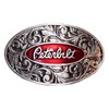 PETERBILT Vintage Style Antique Pewter Finish Metal Enamel Belt Buckle
