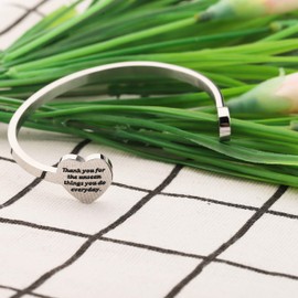 SEIRAA Dog Lovers Paw Print Cuff Bangle Thank You for the Unseen Things You Do Everyday Vet Tech Student Gifts Veterinary Technician Appreciation Jewelry