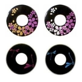 Colorful and Stylish Cosmetic Tsuba [Kendo Tsuba Tsuba] Double Cherry Blossom, Dragonfly [Bamboo Sword Brim for Sword] (Large, Cherry Blossom Pink/Silver)