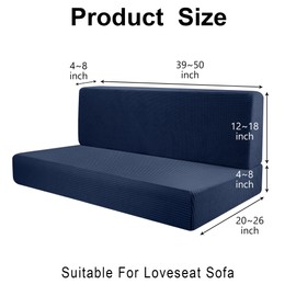 Tlswshsy RV Dinette Cushions Covers- RV Stretch Sofa Seat Slipcovers -Washable Loveseat Sofa Furniture Protector for RV Camper Car Bench (Blue 2 Backrest Covers & 2 Bench Covers)