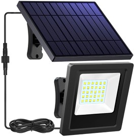 Lightonight Solar Lights Outdoor 6500K Cool White Solar Flood Lights, Waterproof Dusk to Dawn Solar Powered Security Spot Lights for Porch Patio Yard Garage 1 Pack