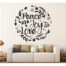 DesignToRefine Vinyl Wall Decal Peace Joy Love Hippie Flower Children Home Decor Stickers Large Decor (900ig) Dark Blue