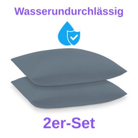 Dreamdry Waterproof Pillowcase 80 x 80 cm (Pack of 2) with Zip - Pillow Protector, Pillow Protector, Anti-Mite, Oeko-Tex Certified, Breathable