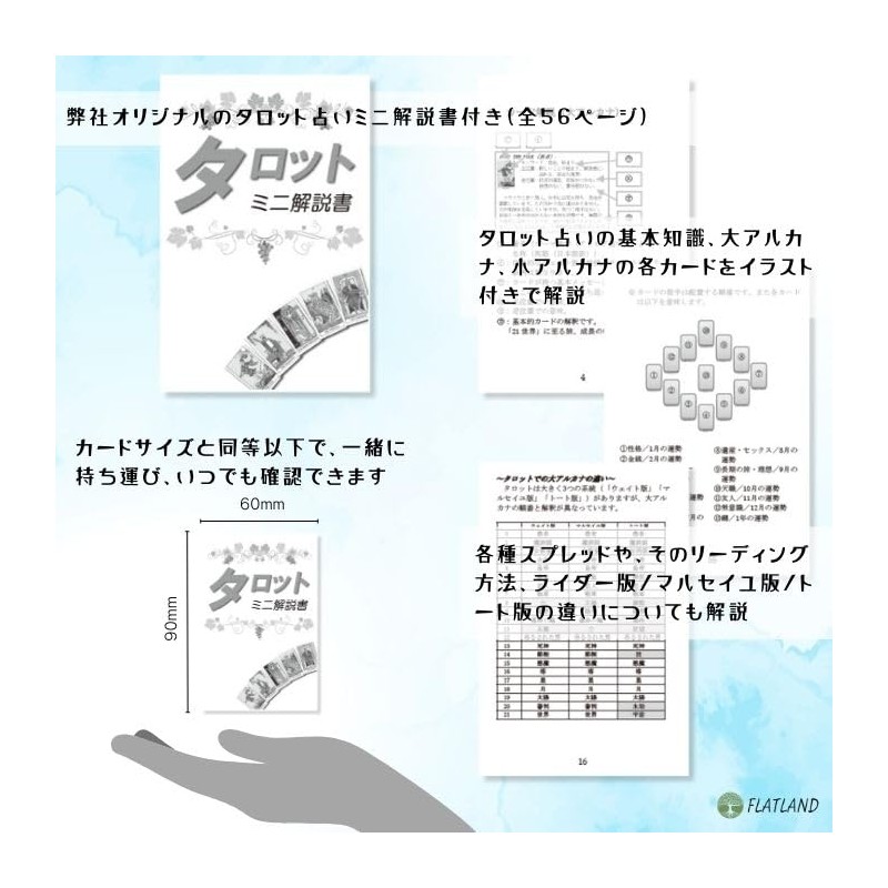 Universal Transparent Tarot Tarot Divination with Japanese Instruction Manual (English