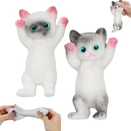 Pack of 2 Squishy Cat, Fufu Squishy, Taba Squishy, Squishy Cat, Cat Paws Squishy, Cat Paw Squishy, Squishy Paw, Anti-Stress Toy (Grey)