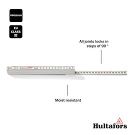 Hultafors 2 m Folding Ruler, Plastic and Fibreglass, 200064 G59
