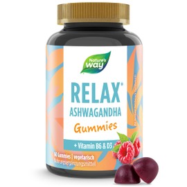 Relax Ashwagandha Gummy Bears High Dose - with Ashwaganda Extract and Vitamin B6 - Vitamin Gummies for Psyche and Nervous System as an Alternative to Sleep Berry Ashwagandha Capsules - Pack of 60