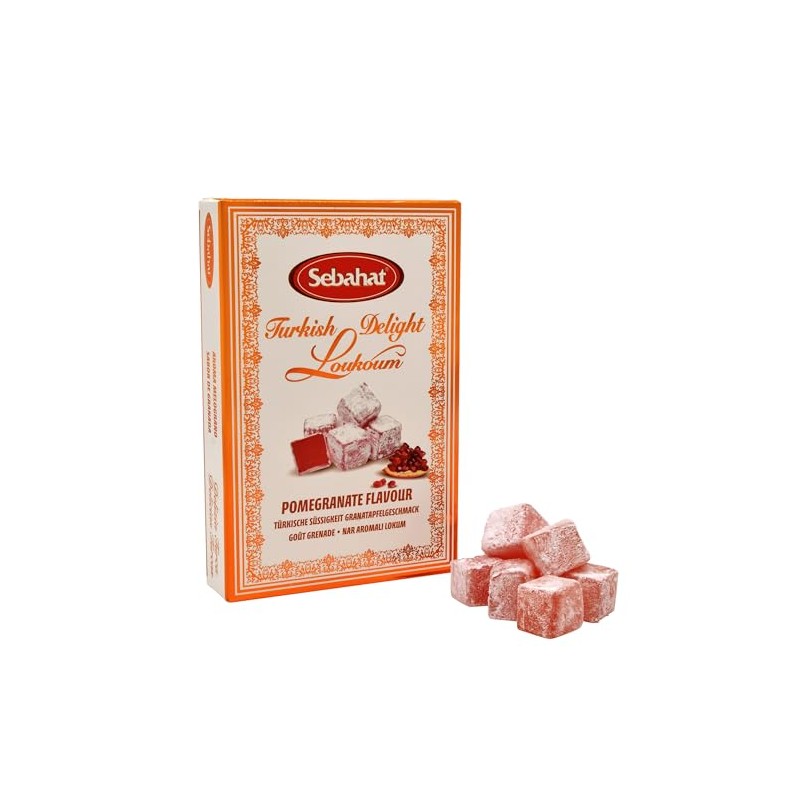 Sebahat Turkish Delight Lokum in Gift Box (Pomegranate Flavour, 200g)