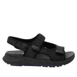 Alegria Women's Sandie Lightweight Athletic Recovery Backstrap Slip On Sport Slide Sandal Black 5-5.5 M US