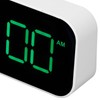 LED Digital Alarm Clock Brightness Adjustable 12/24Hr White Shell Green