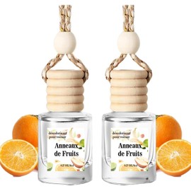 Shinfirst Dsodorisant de voiture suspendu, diffuseur d'huiles essentielles pour voiture, dsodorisant de voiture durable, dsodorisant de voiture pour femmes (2*Cercles de fruits)