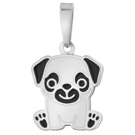 JC JEWELLER CARAT Girls Children's Pendant 925 Silver Rhodium-Plated with Enamel Teenager, Silver