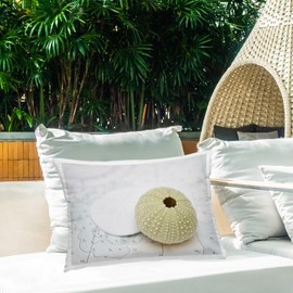 Stupell Industries Aquatic Sea Urchin Design by Savanah Plank Outdoor Printed Throw Pillow, 14 x 7 x 20, Grey