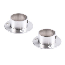 NELXULAS Stainless Steel Heavy Duty Closet Rod Holder,Shower Curtain Rod End Supports Socket,Flange Rod Holder Closet Pole,Adjustable Tightness Easy Installation (2 INCH, Silver)