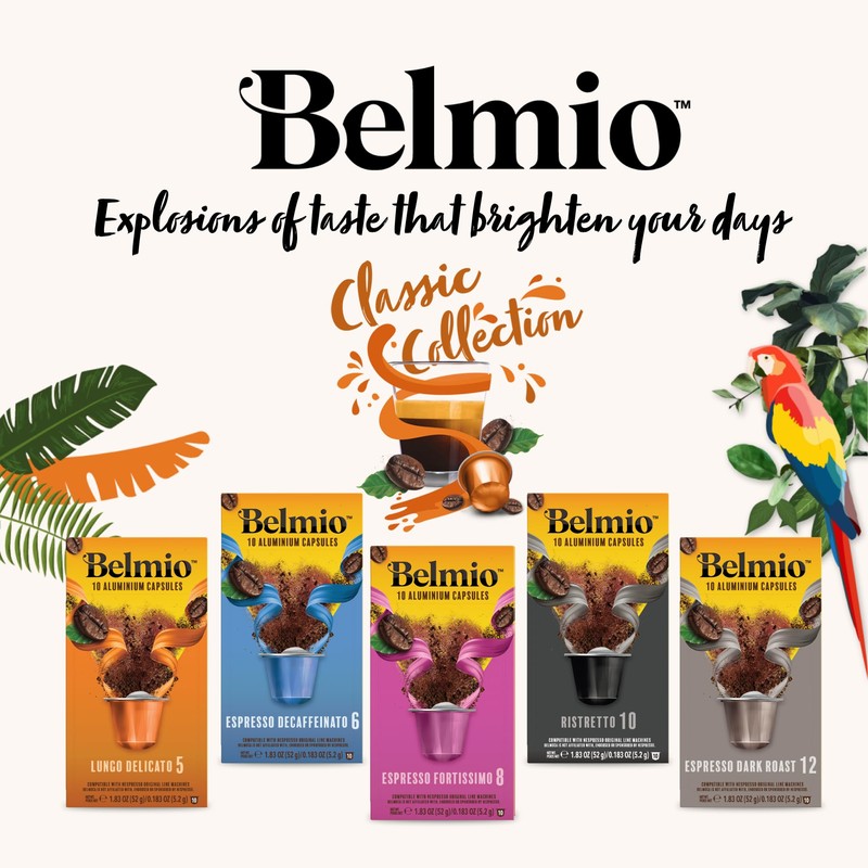 Belmio Decaffeinato Espresso Coffee Pods, Medium Roast