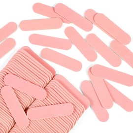JSRQT Pack of 100 Mini Nail Files, Double-Sided, Disposable Nail File, Manicure, Nail Art, Professional Nail Files, 180/240 Grit Nail Files for Gel Nails, Nail Files, Disposable Files (Pink)