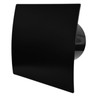 Modern Black Bathroom Extractor Fan, 100mm, 75m³/h Flow Rate, 26dB,