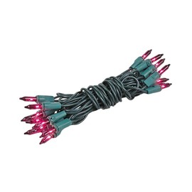 Novelty Lights 20 Light Purple Christmas Craft Mini Light Set, Non-Connectable, Green Wire, 8' Long