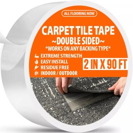 All Flooring Now Carpet Tile Tape Double Sided Heavy Duty Rug Tape Gripper Tape 2 IN x 90 FT