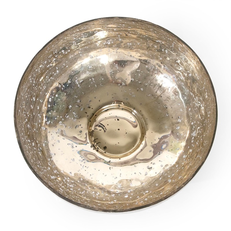 ANDALUCA Mercury Glass Decorative Silver Metallic Finish Bowl