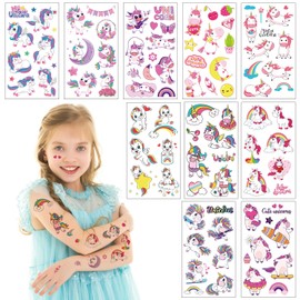 YXBWM 10 Pcs Unicorn Tattoo Stickers, Temporary Tattoo Stickers for Children, Mystical Unicorn & Rainbow Water Transfer Stickers, Waterproof and Long-Lasting, Gifts for Boys and Girls (unicorn)