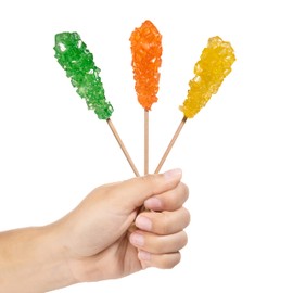 Candy Envy - 18 ct Citrus Cafe Sugar Sticks Rock Candy - Indiv. Wrapped - Lemon, Lime, Orange Flavored