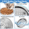 Apatal 3PCS Stainless Steel Cat Bowls, 13.3" Dia Shallow Cats