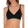 Fruit of the Loom Women's Wirefree Cotton Bralette, Black Hue/Sand,