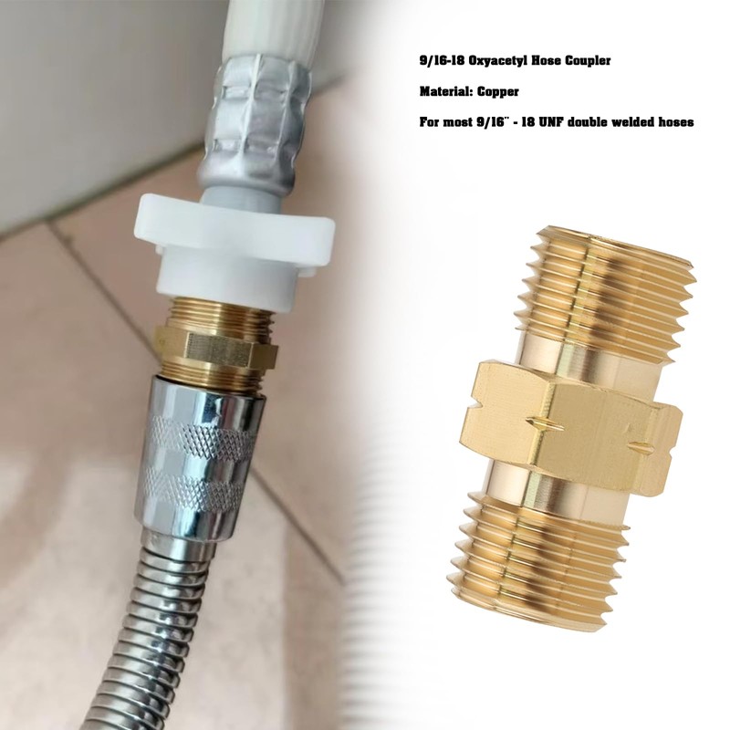 LT Easiyl 2 PCS 9/16"-18 Welding Hose Coupler Adapter Brass