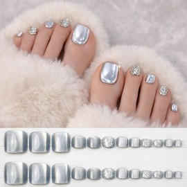 MoodroAll Pedi Tip Self Pedi Magnetic Gel, 1 piece, M04.Sky Silver Fog / MoodroAll 패디팁 셀프 패디 자석젤, 1개, M04. 하늘 은빛 안개