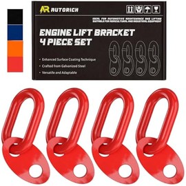 7100 Lifting Bracket Set for Engine - 4 Heavy-Duty Engine Lift Bracket 5500 Lb Capacity, Engine Support Bar for Lifting Slings and Load Levelers, Red