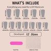 24Pcs Gradient Press on Nails Coffin Fake Nails Rhinestone with
