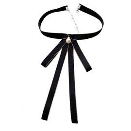 BlouseHouse Women's Uniform Accessories, Ribbon, Ribbon Tie, School Ribbon, Adjustable, Bowtie, School Style, Simple, School Entrance Ceremony, Graduation Ceremony, Office Work, School, Black, Black