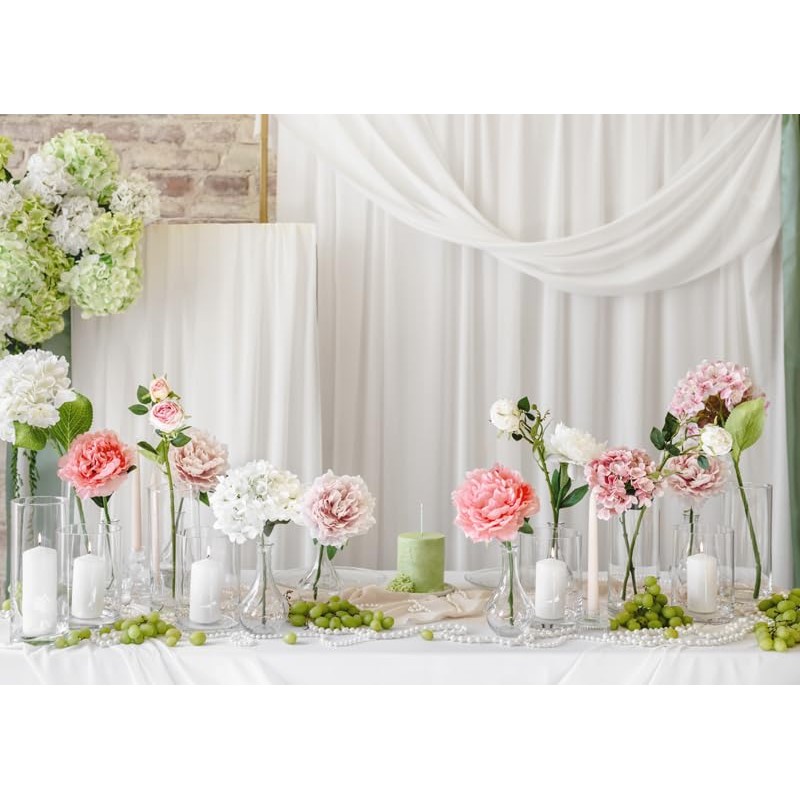 Artificial Hydrangea - 35cm - White - Realistic Silk Flower