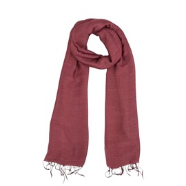 Humble Hilo Silk Blend Scarf Solid Colors Long Silk Neck Scarf for Women Large Pashmina Wrap (Brick Red)