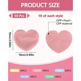 AORHOFJ 50 Stück Schmuckbeutel,Wiederverschließbare Herzförmige Schmuckaufbewahrung Reise Schmucksäckchen,Schmuckbeutel Transparent,Ziplock Beutel Klein für Ringe,Ohrringe,Armbänder,Halsketten