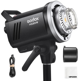 ‌Godox MS300-V 300W Studio Strobe GN58, 0.1-1.8s Recovery, 2.4G Wireless X, Bowens Mount, 10W LED - Compact Monolight for Fashion/Advertising Shooters (MS300 Upgraded)‌
